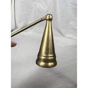 Vintage Brass Candle Snuffer Long Handle Pivoting Cone Extinguisher 9''‎ Long